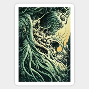 Lovecraftian monster. Comics style illustration Sticker